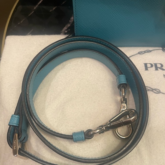 EUC Prada Turchese Saffiano Lux Convertible 2 in 1 Sound Bag - Picture 4 of 16